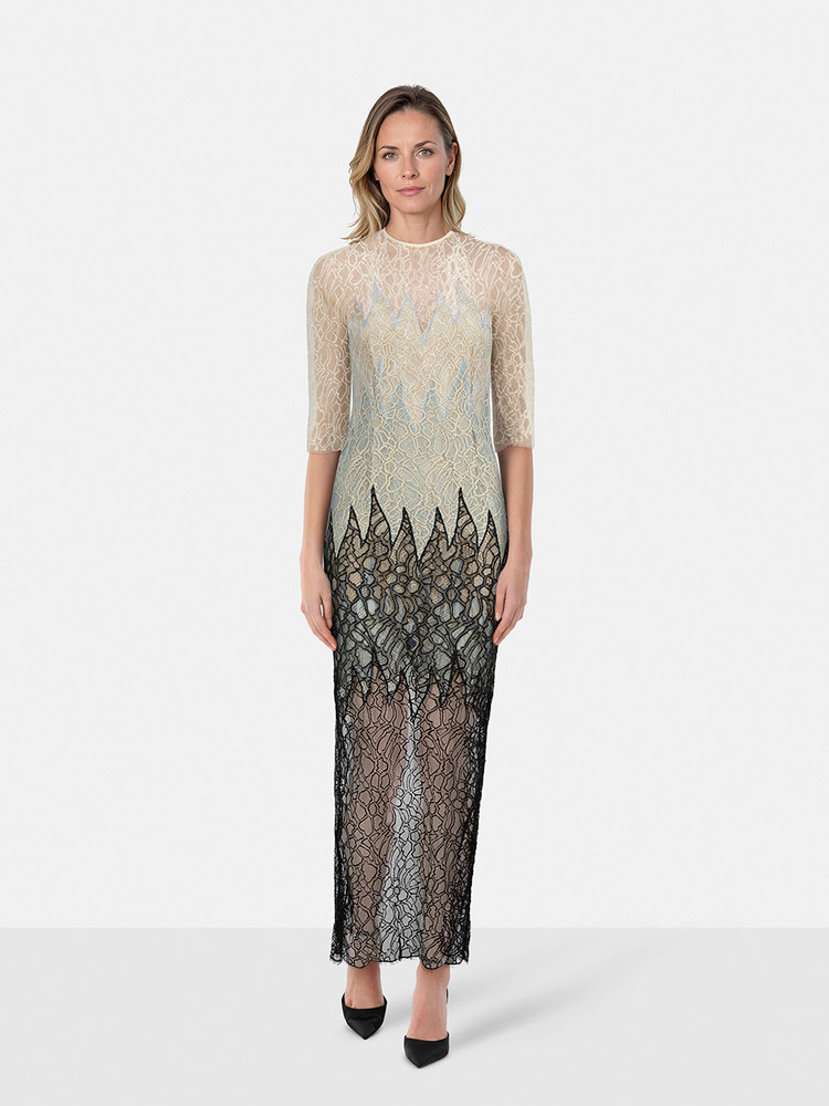 Alessandra Rich Lace Sheer Maxi Gown