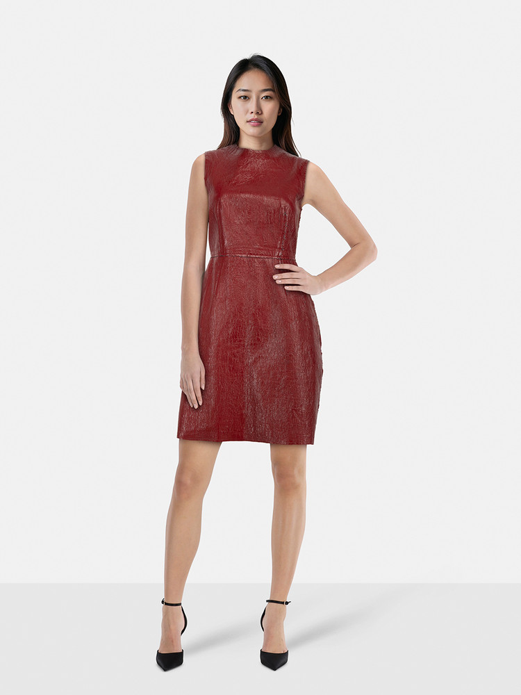Lanvin Red Coated Knee Length Dress