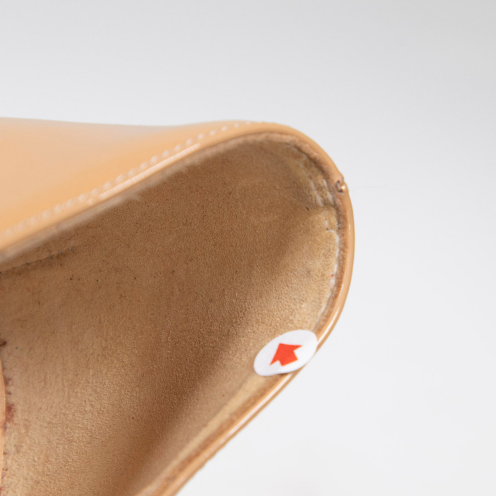 Christian Louboutin Beige Peep Toe Patent Heels