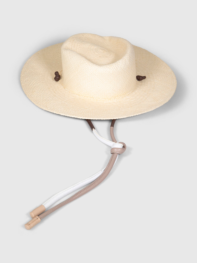 Ruslan Baginskiy Beige Straw Sun Hat