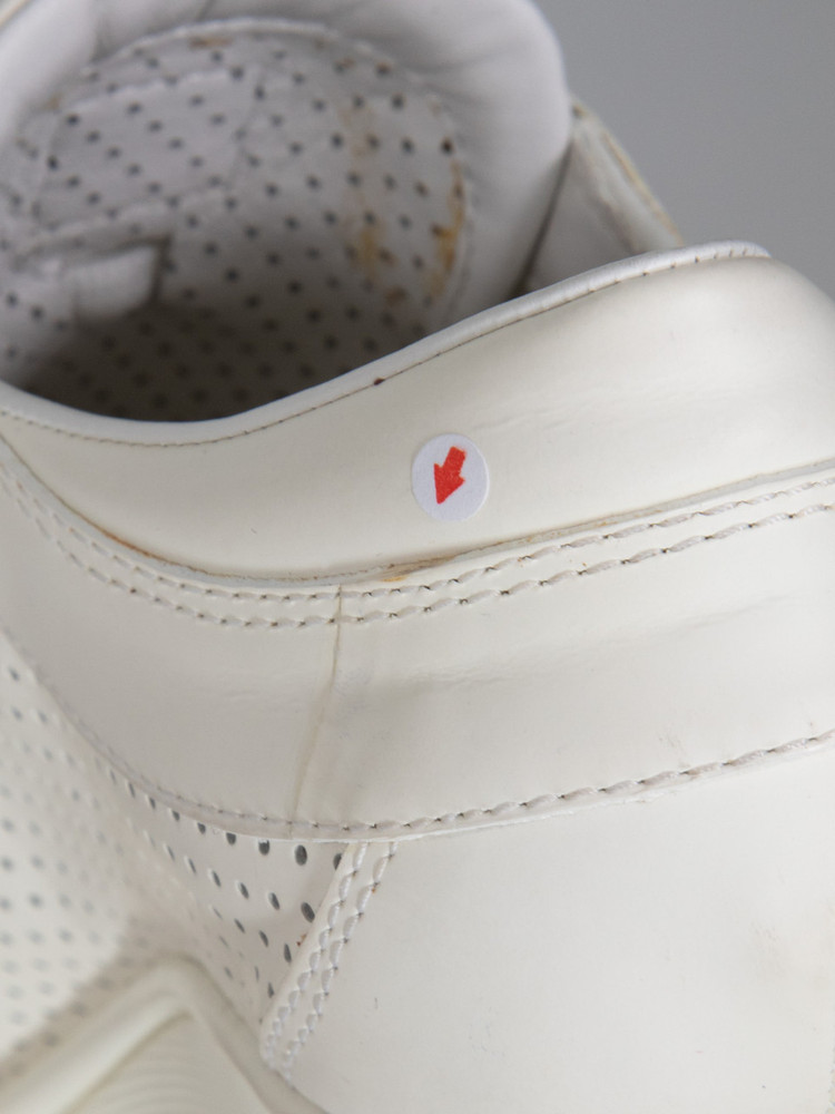 Louis Vuitton White Leather Perforated Wedges