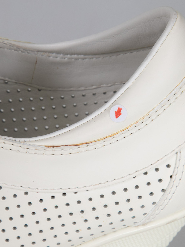 Louis Vuitton White Leather Perforated Wedges