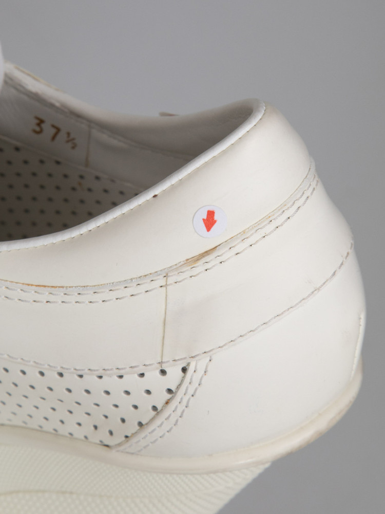 Louis Vuitton White Leather Perforated Wedges