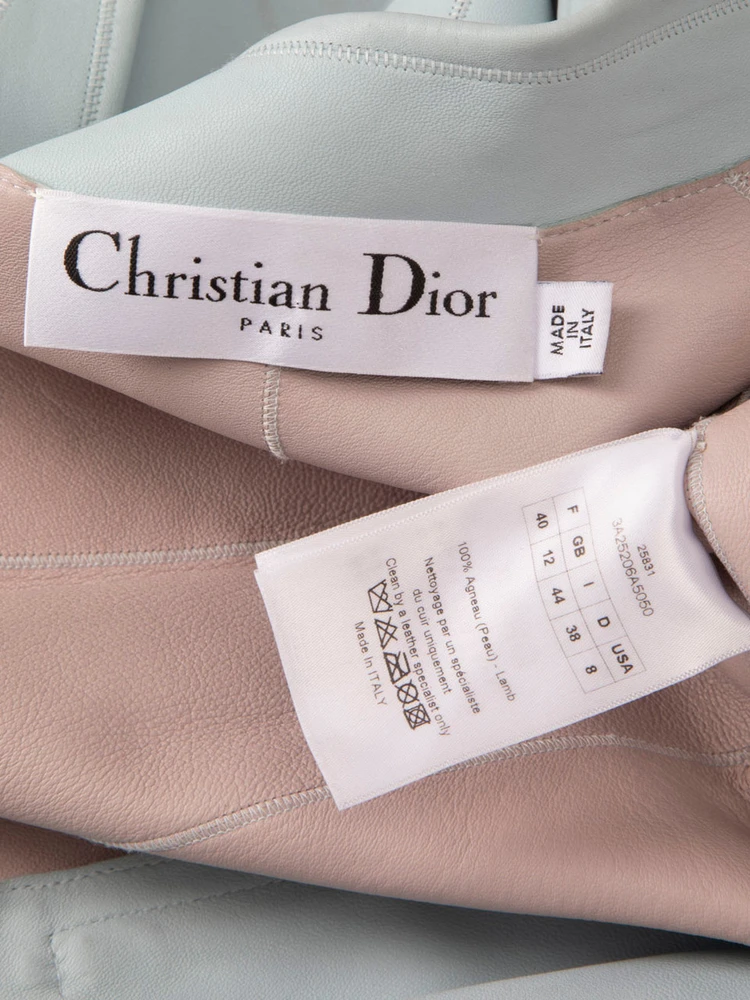 Dior Light Blue Leather Biker Jacket