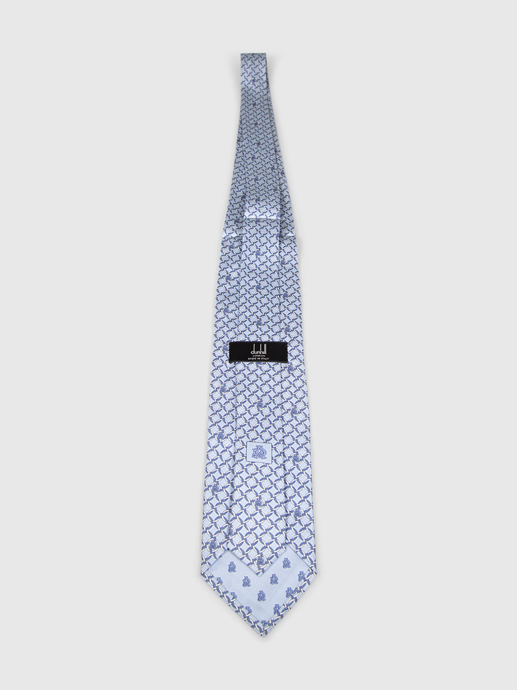 Dunhill Blue Mulberry Silk Patterned Tie