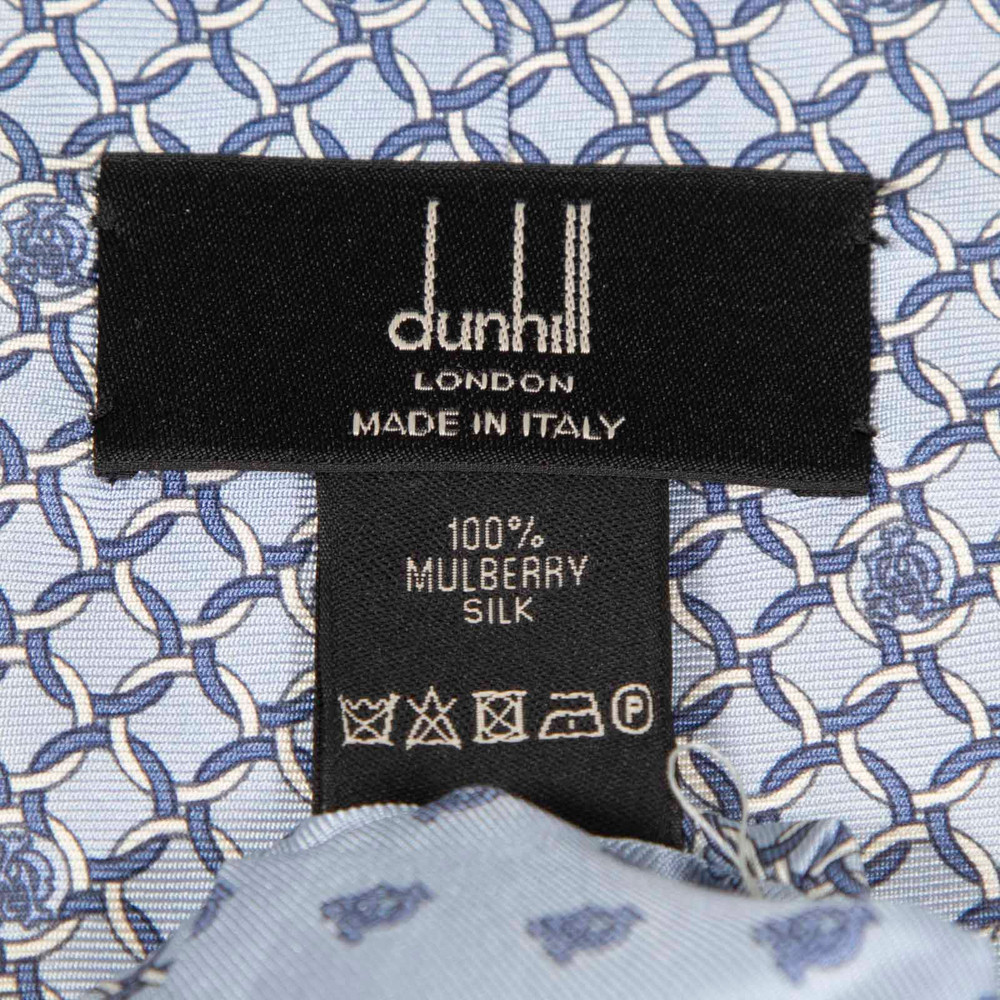 Dunhill Blue Mulberry Silk Patterned Tie