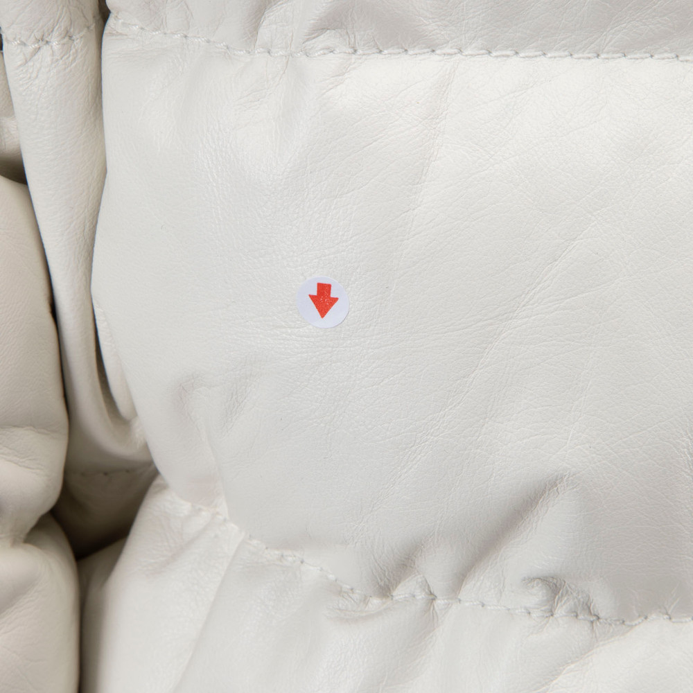 Tod's White Lambskin Fox Fur Puffer Coat