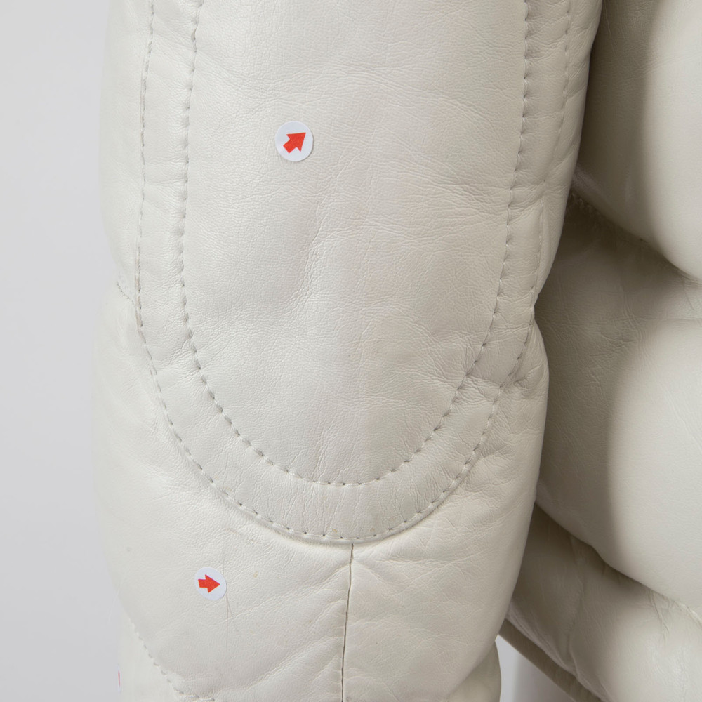Tod's White Lambskin Fox Fur Puffer Coat