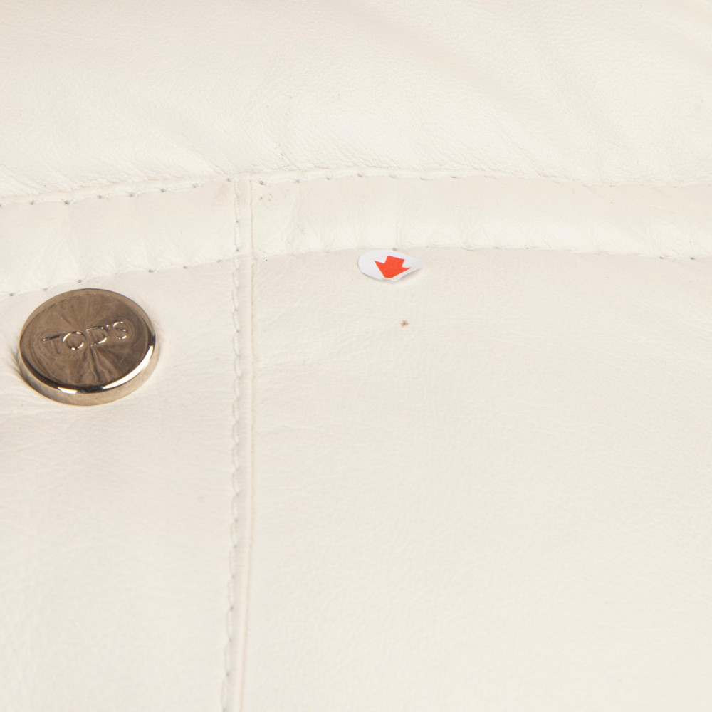 Tod's White Lambskin Fox Fur Puffer Coat
