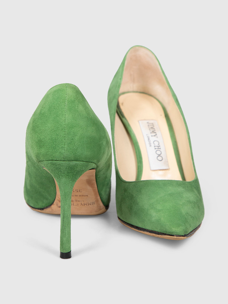 Jimmy Choo Green Suede Pumps