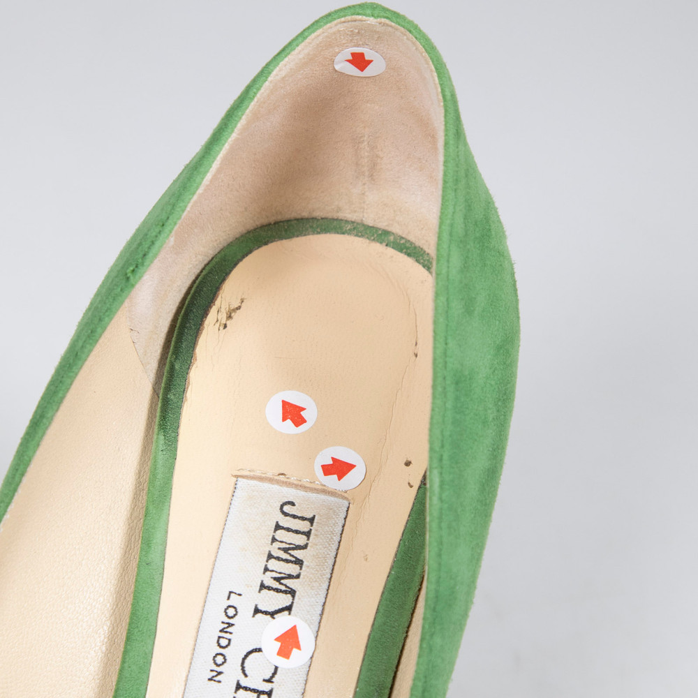 Jimmy Choo Green Suede Pumps