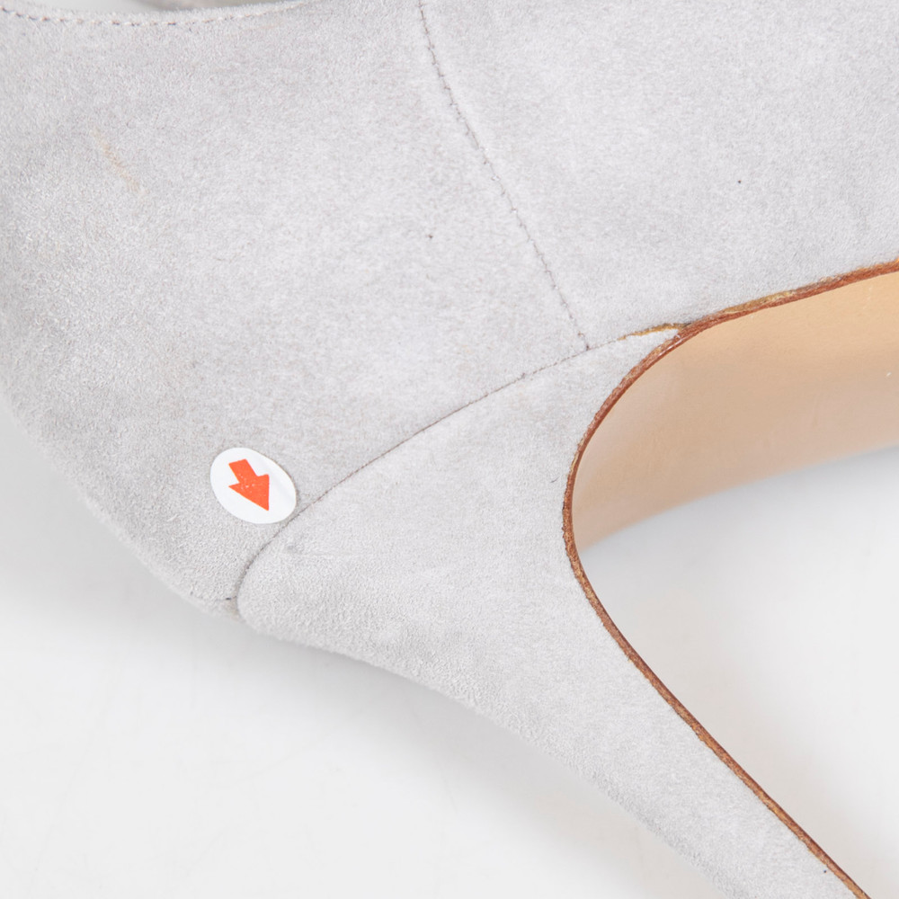 Salvatore Ferragamo Grey Suede Lace Up Heels