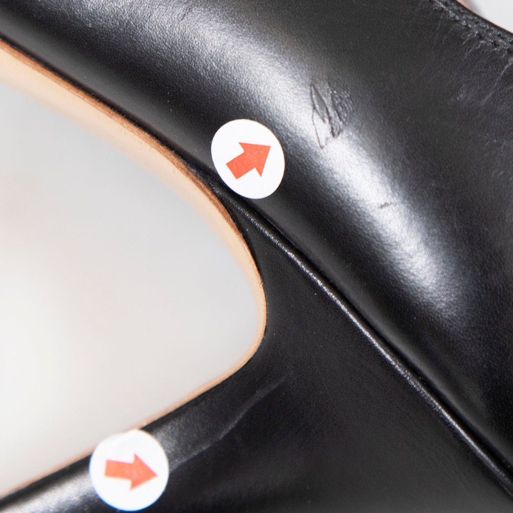 Tod's Black Leather Elastic Strap Heels