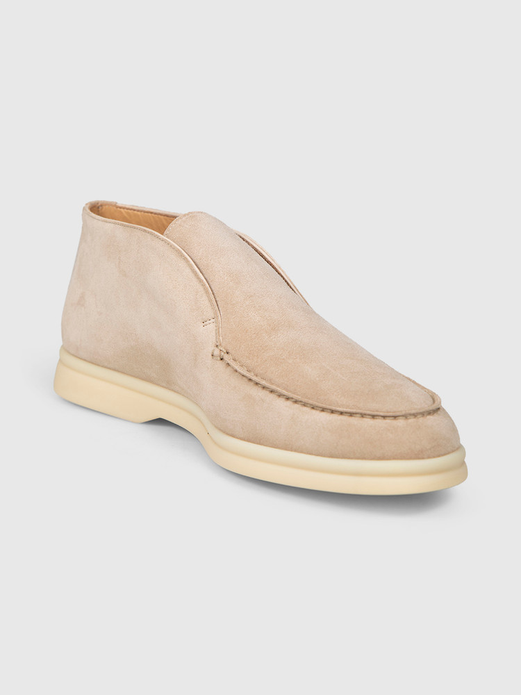 Loro Piana Beige Suede Open Walk Loafers