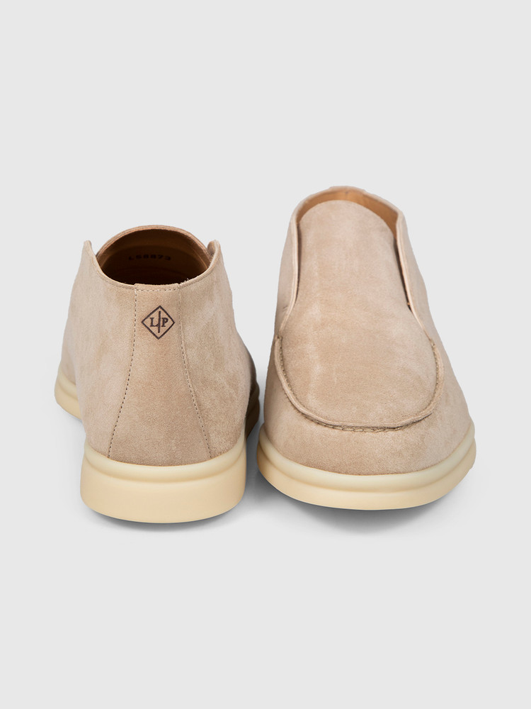 Loro Piana Beige Suede Open Walk Loafers