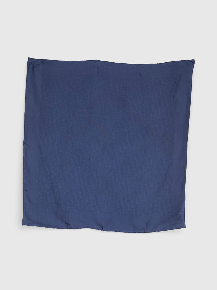 Dior Navy Silk Oblique Logo Scarf