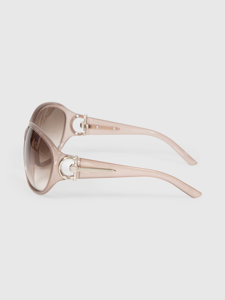 Gucci Brown Gradient Rectangle Sunglasses
