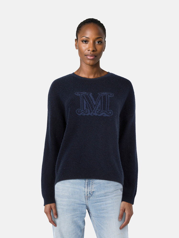 Max Mara Navy Cashmere Knit Jumper