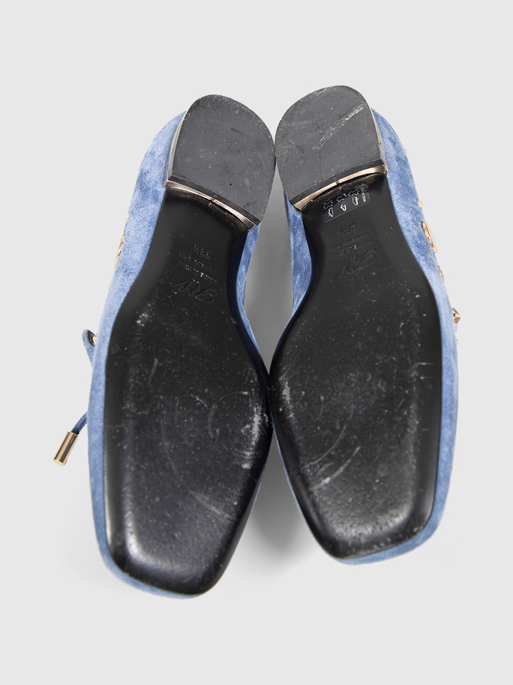 Roger Vivier Blue Suede Studded Loafers