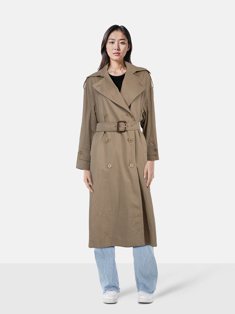 Max Mara Beige Long Wool Trench Coat