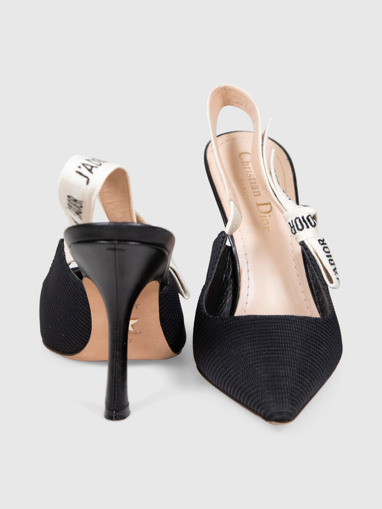 Dior Black Slingback J’adior Logo Heels