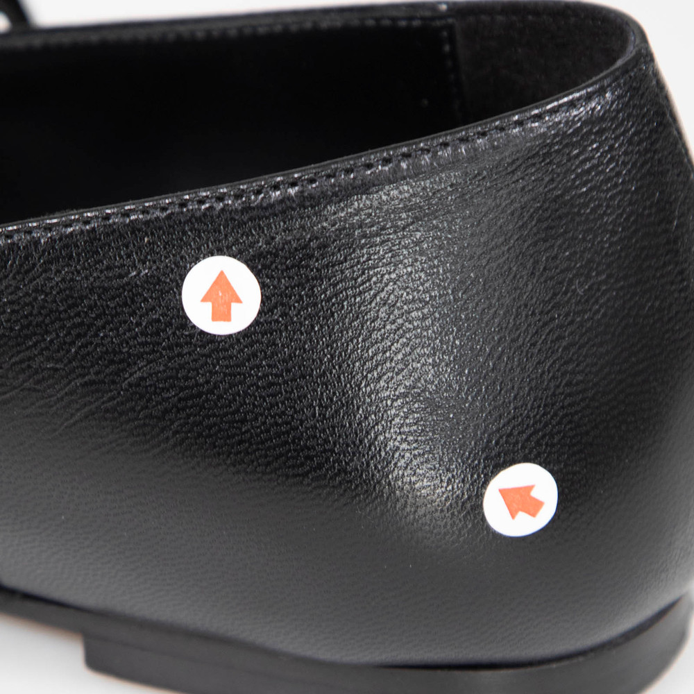 Hermès Black Leather Jane Ballet Flats