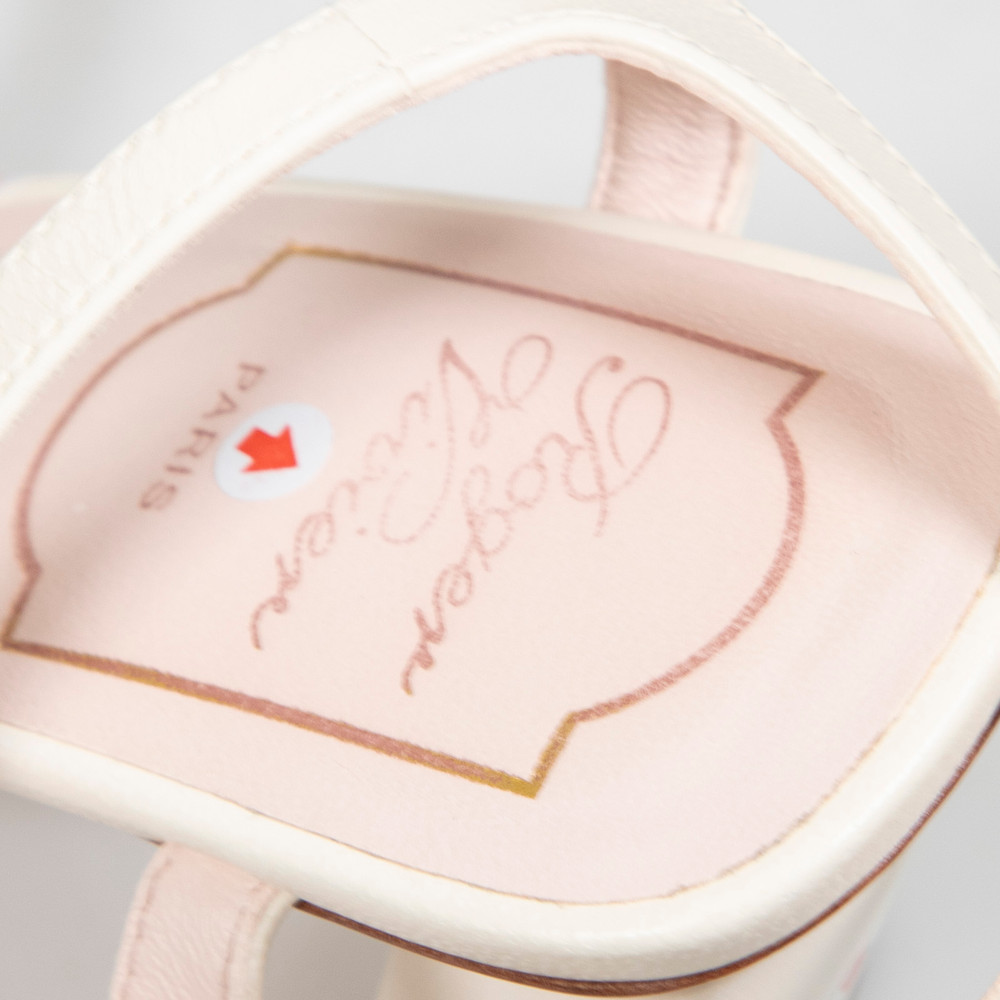 Roger Vivier White Leather Buckle Heeled Sandals