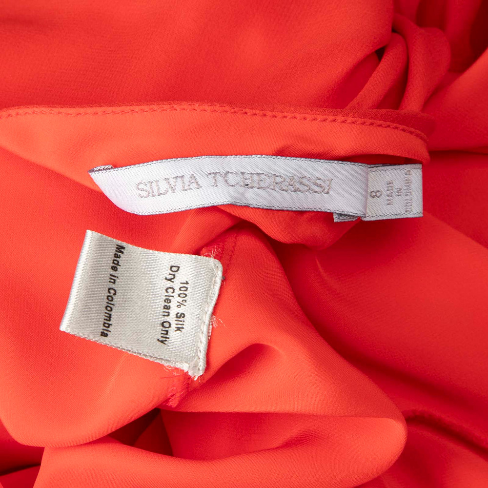 Silvia Tcherassi Red Silk Halterneck Maxi Dress
