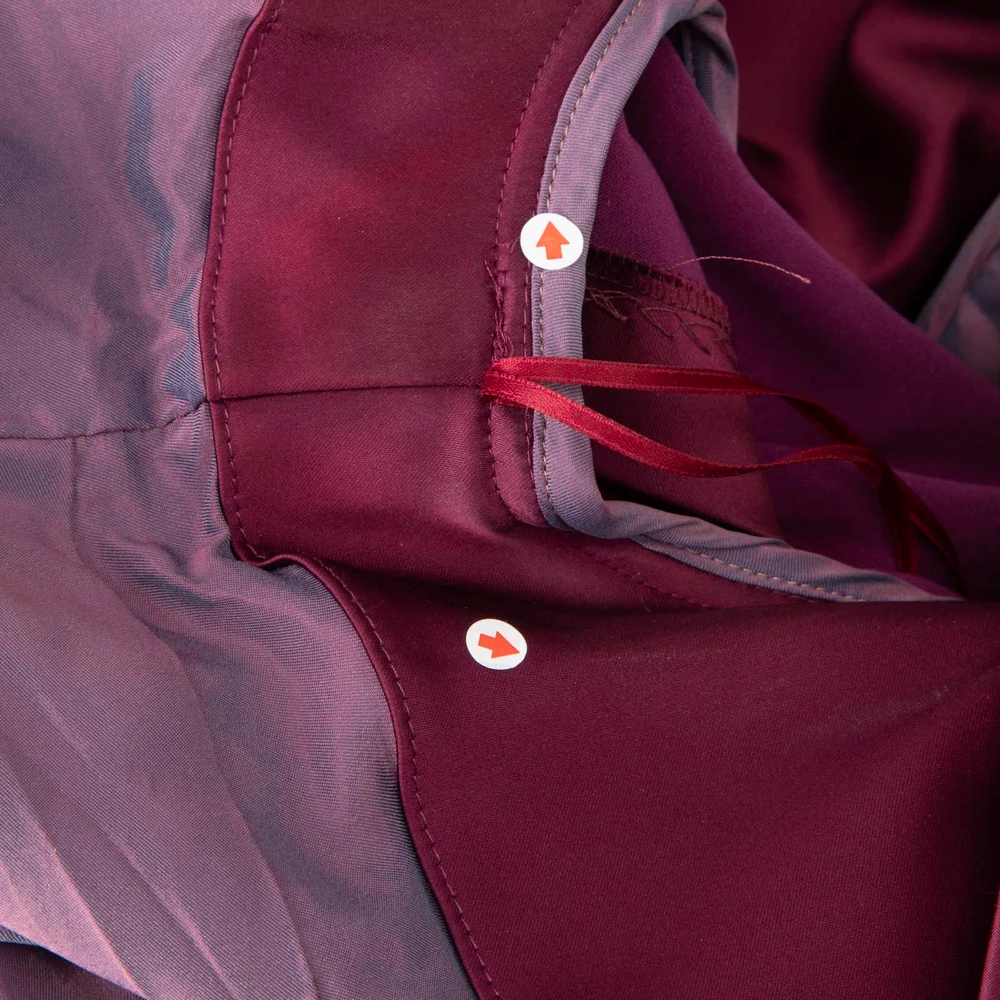 Talbot Runhof Purple Satin Ruched Midi Dress