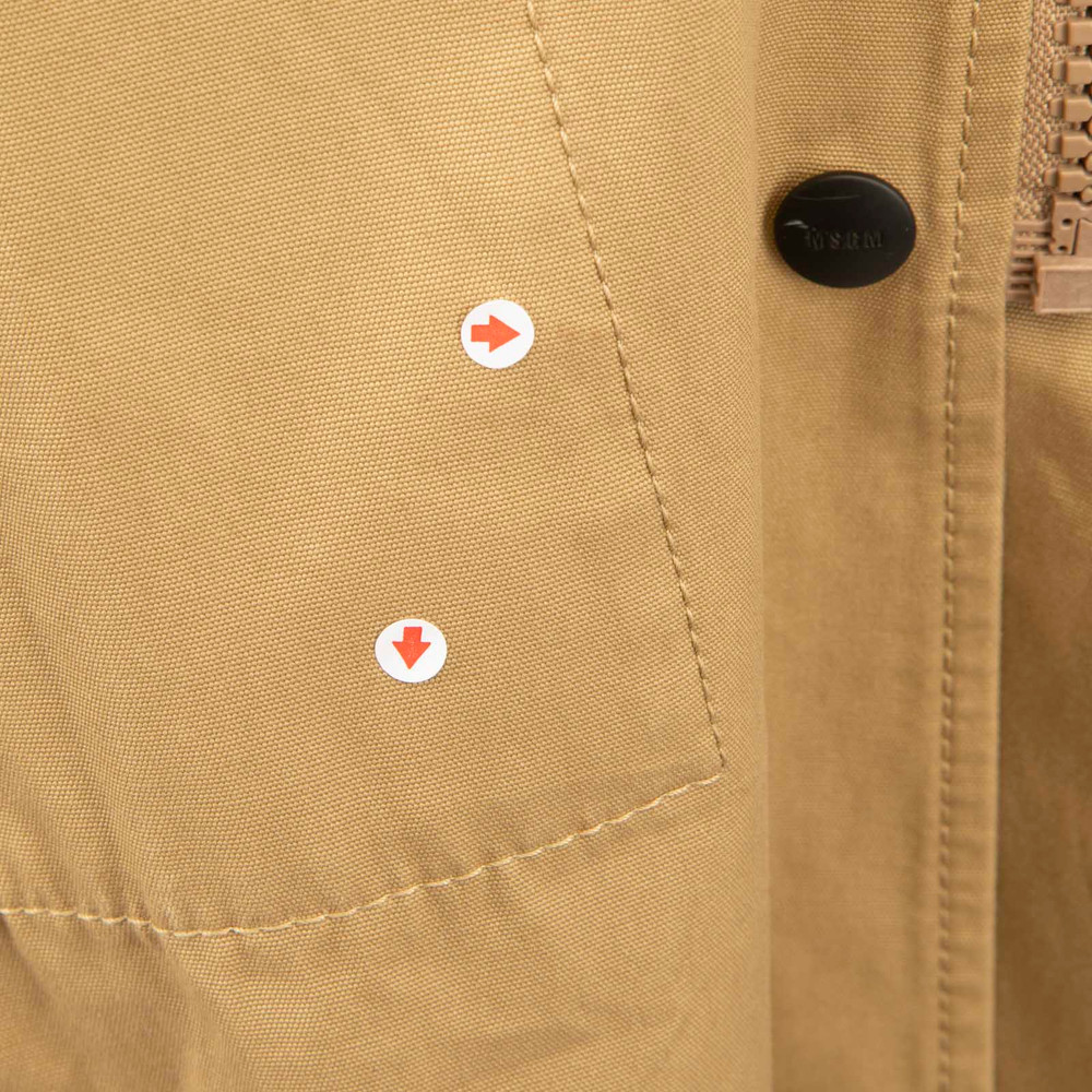 MSGM Beige & Black Panel Long Coat