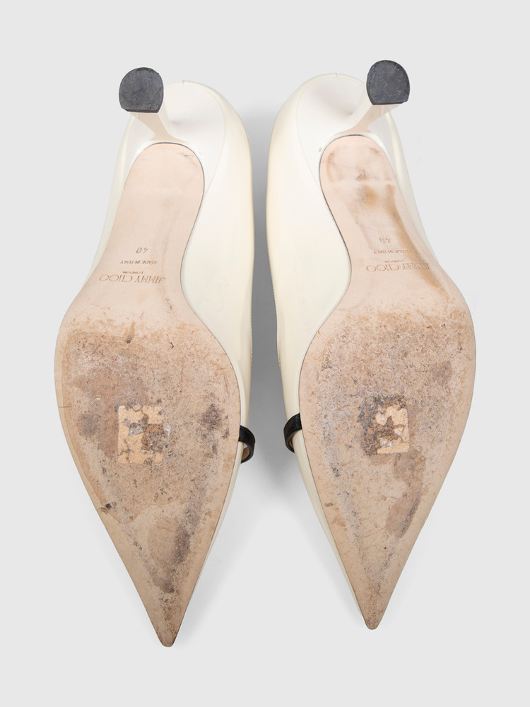 Jimmy Choo White Patent Leather Rosalia Pumps