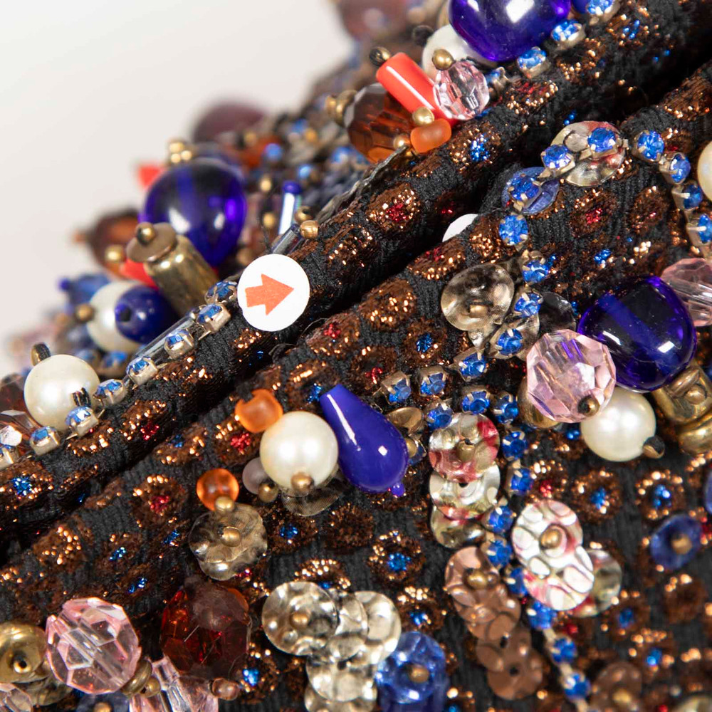 Dries Van Noten Metallic Beaded Clutch Bag