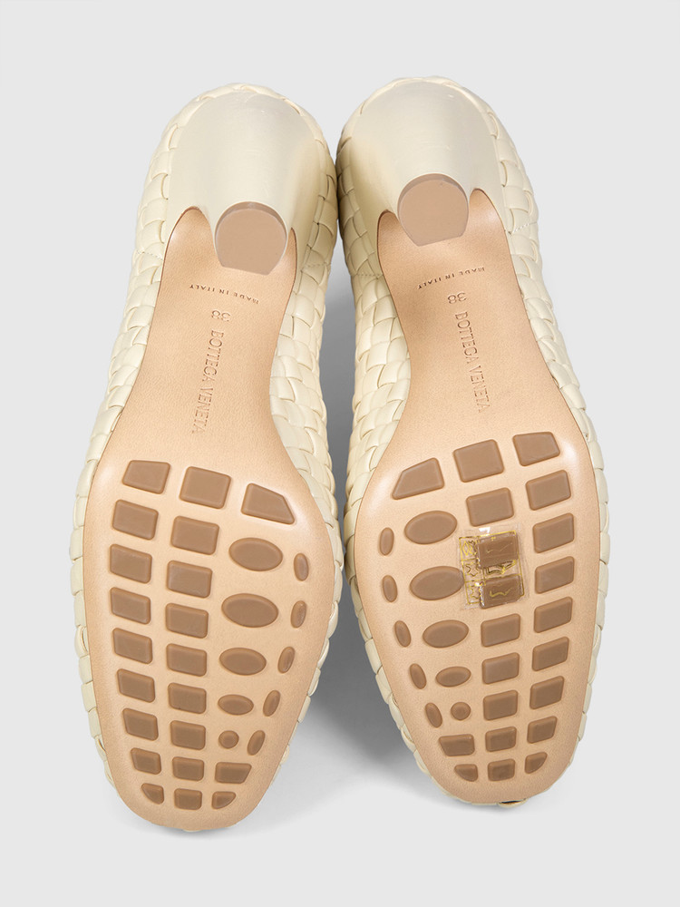 Bottega Veneta Ecru Canalazzo Leather Ankle Boots
