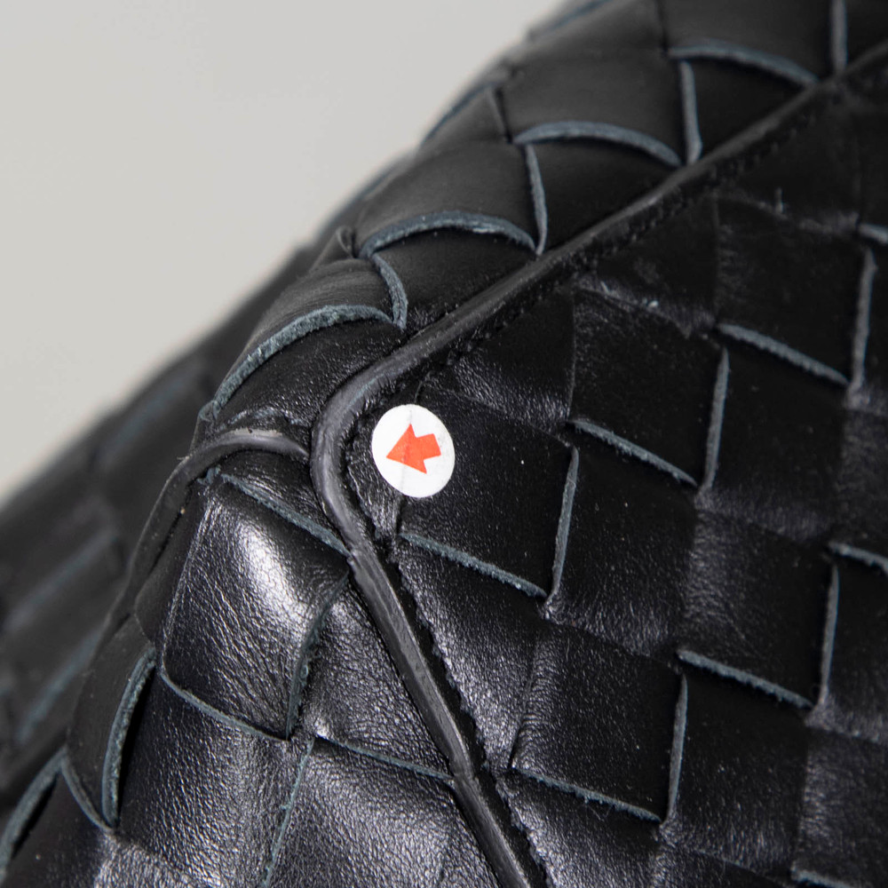Bottega Veneta Black Leather Intrecciato Cube Tote Bag