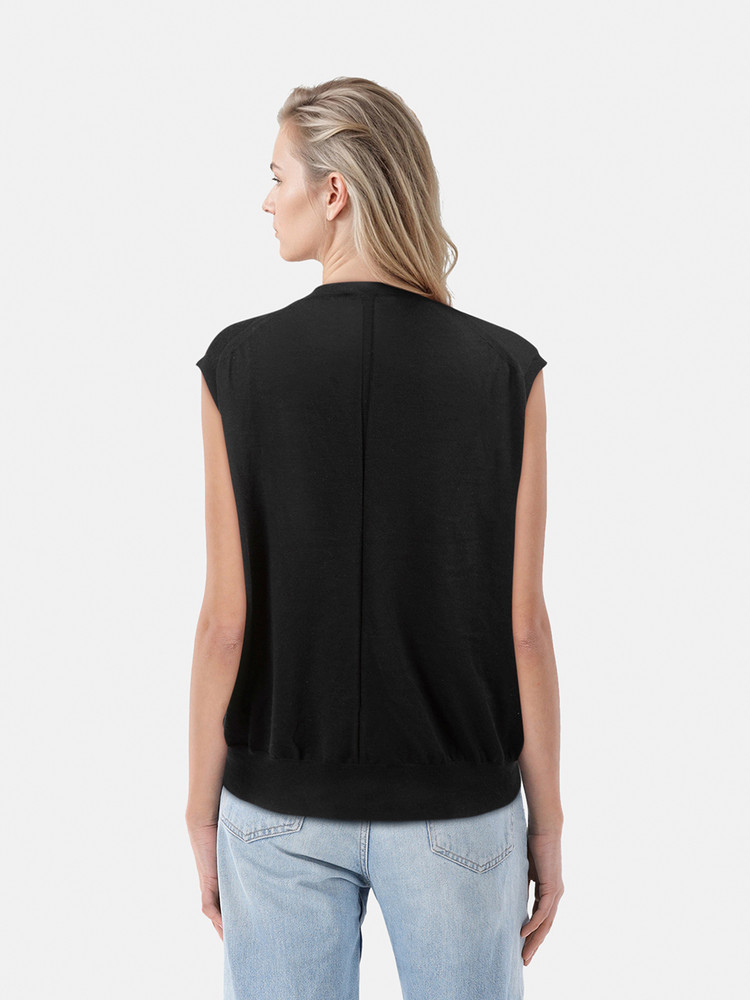 The Row Black Cashmere Vest Top