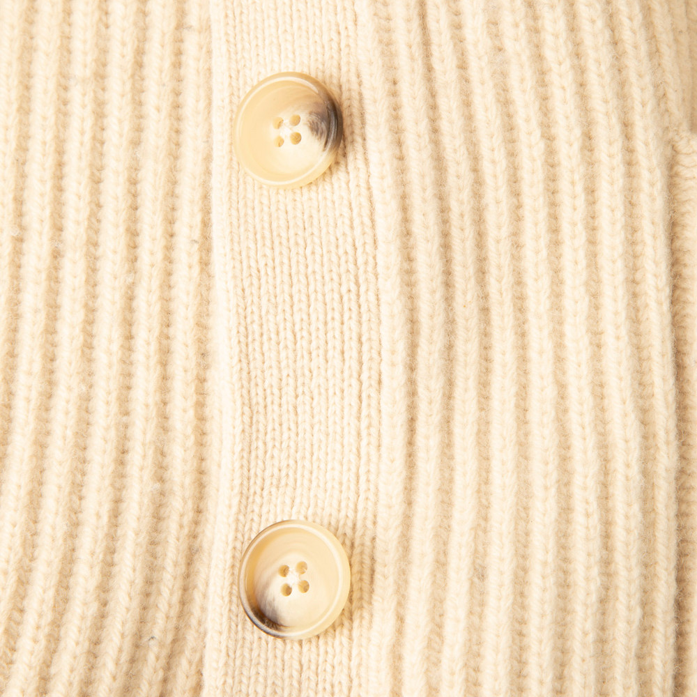 Totême Beige Ribbed Wool Cardigan