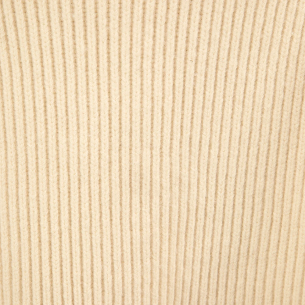 Totême Beige Wool Ribbed Turtleneck Jumper