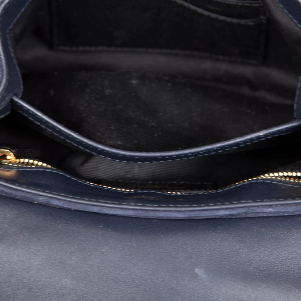 Saint Laurent Navy Suede Loulou Crossbody Bag