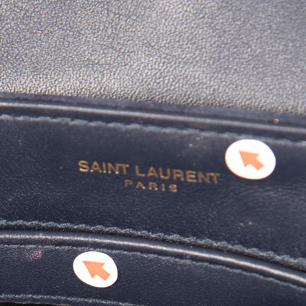 Saint Laurent Navy Suede Loulou Crossbody Bag