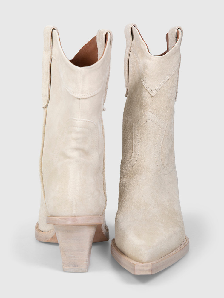 Paris Texas Ecru Suede Cowboy Boots