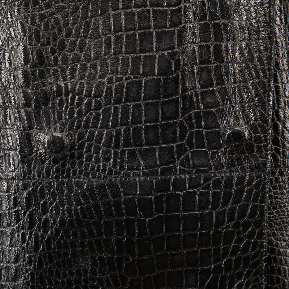 Totême Black Croco Embossed Leather Blazer