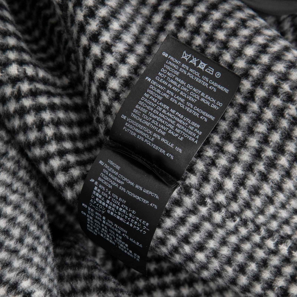 Totême Black & White Signature Wool Cashmere Coat