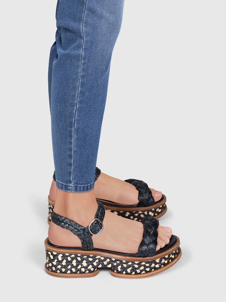 Gabriela Hearst Black & Brown Wicker Woven Sandals