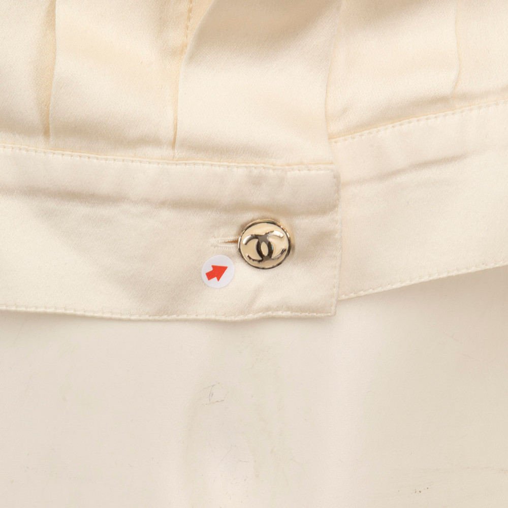 Chanel Ecru Silk Pleated Vest
