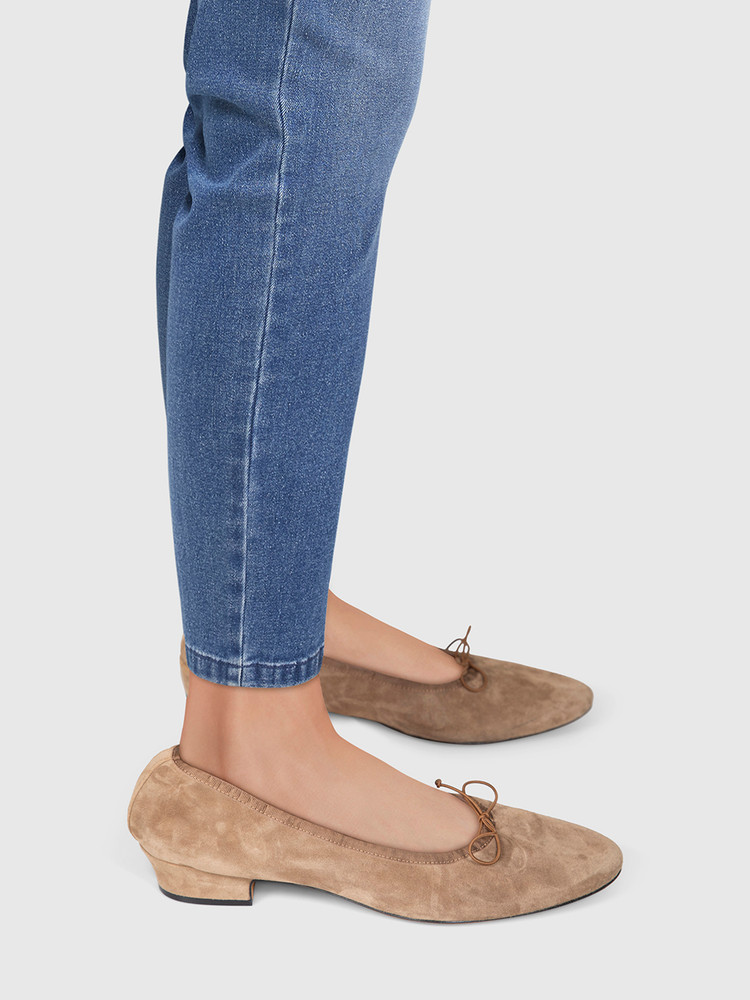 The Row Brown Suede Awar Shearling Lined Pumps