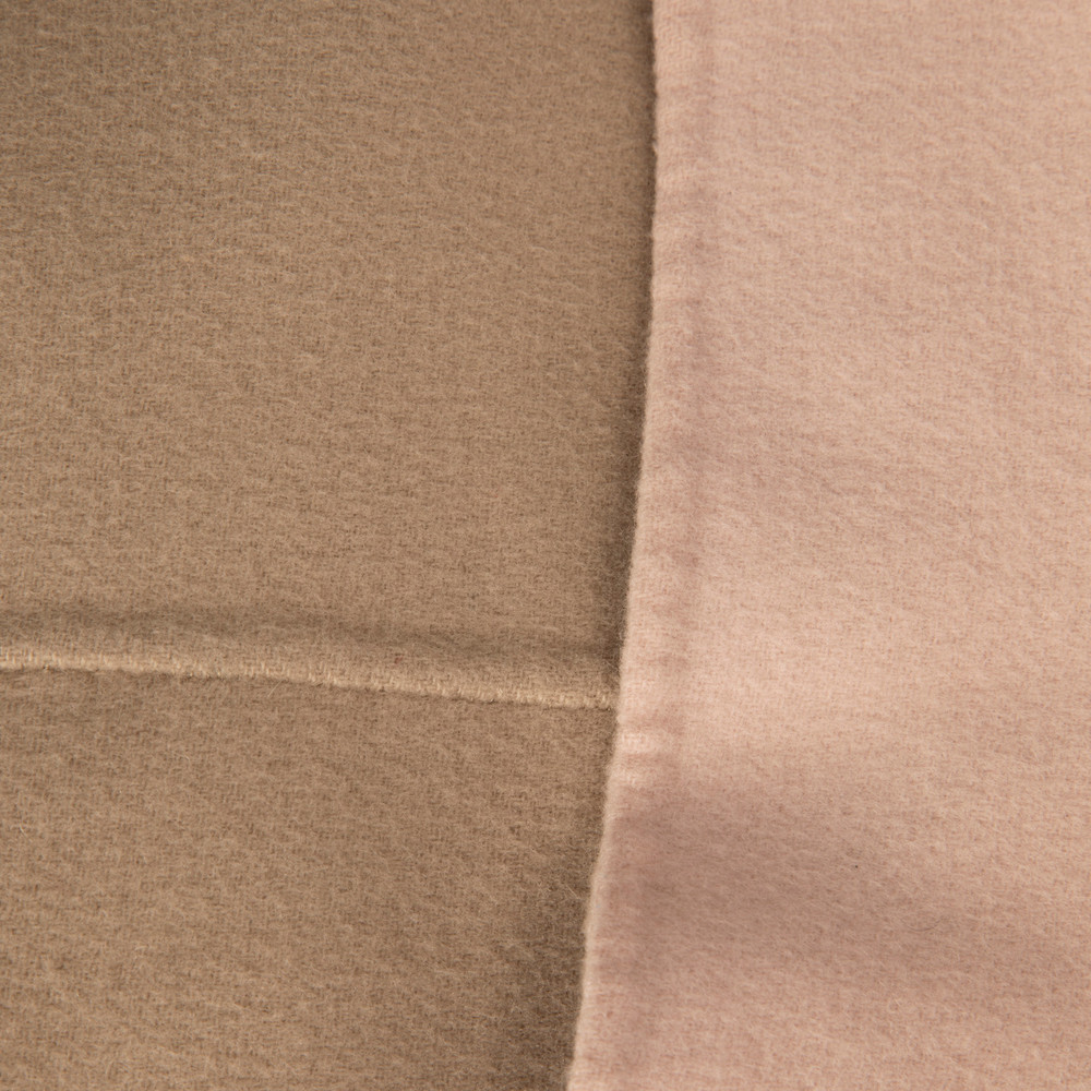 Max Mara Pink & Beige Wool Belted Reversible Coat