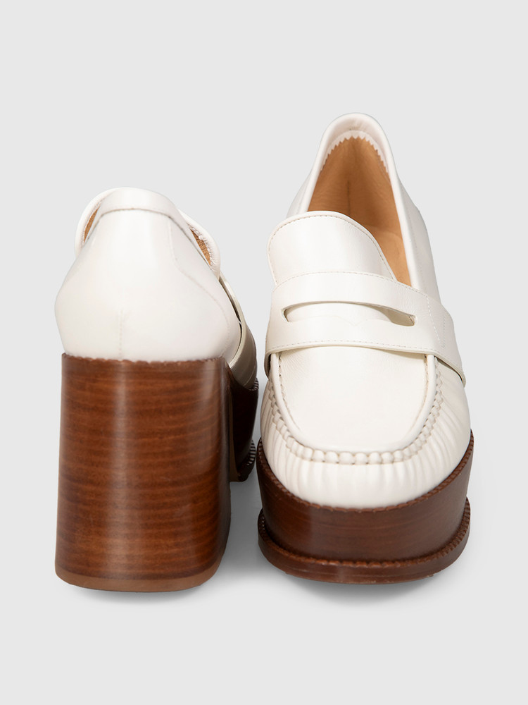 Gabriela Hearst White Leather Platform Loafers