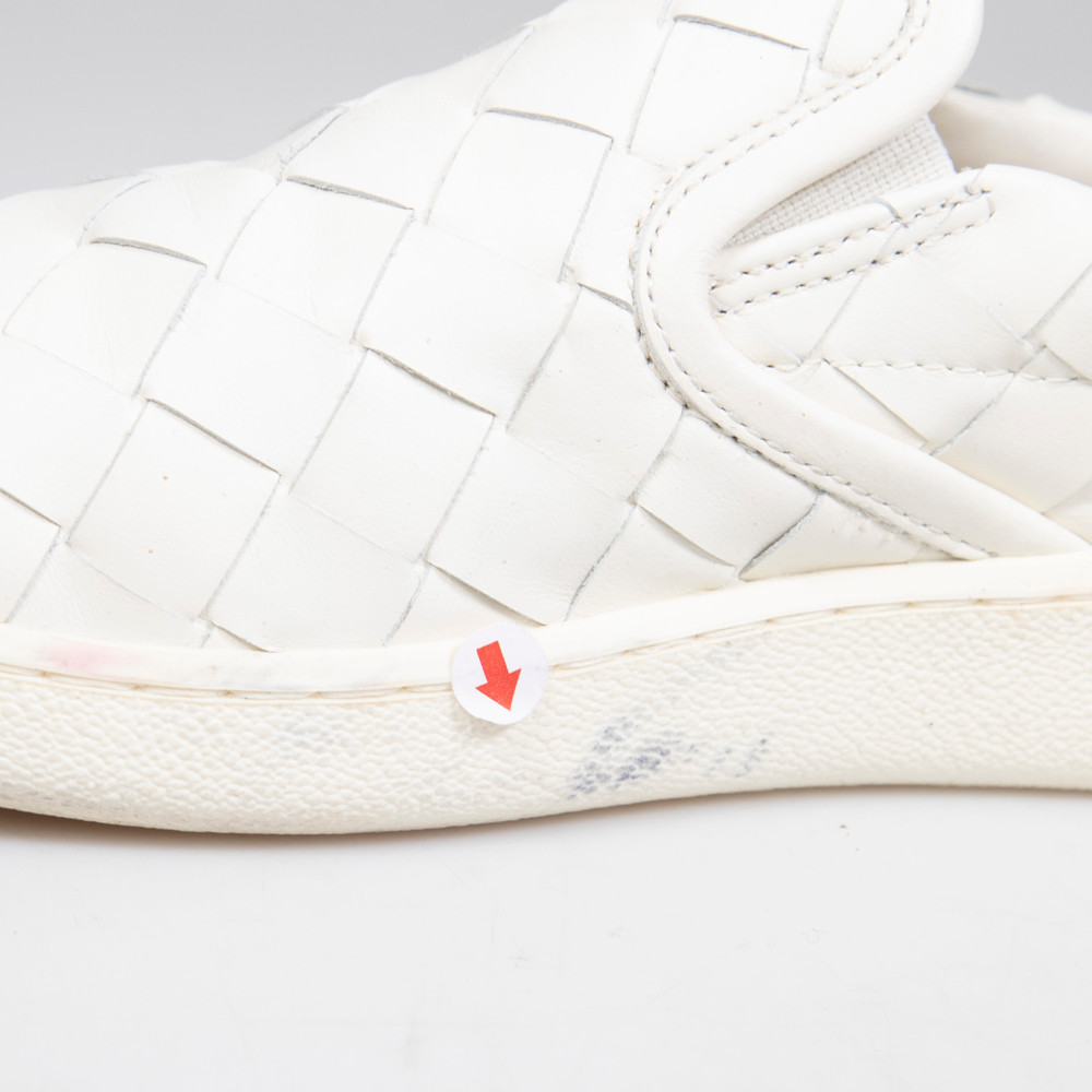Bottega Veneta White Intrecciato Sawyer Slip On Trainers
