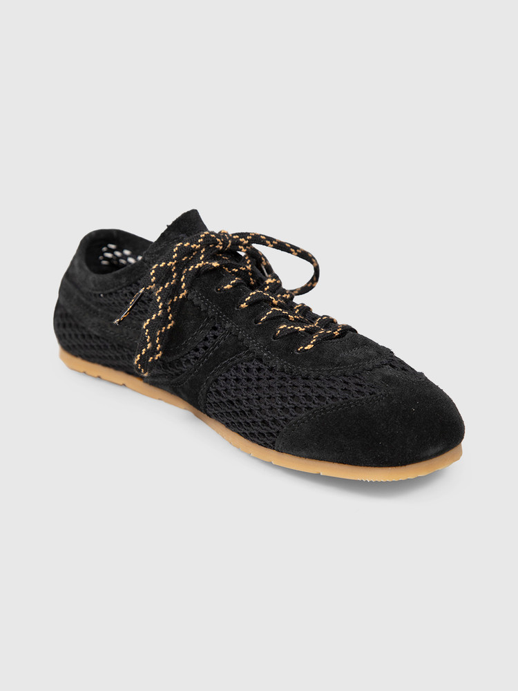 Dries Van Noten Black Suede & Mesh Trainers
