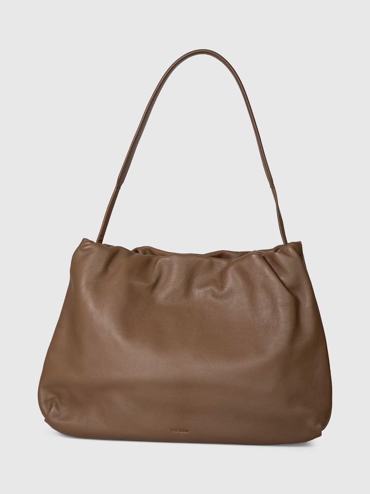 The Row Brown Leather Bourse Shoulder Bag